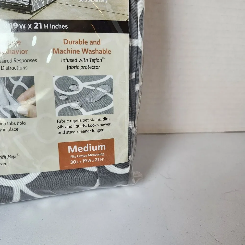 Midwest Quiet Time Defender Pet Crate Cover Gray Pattern 30